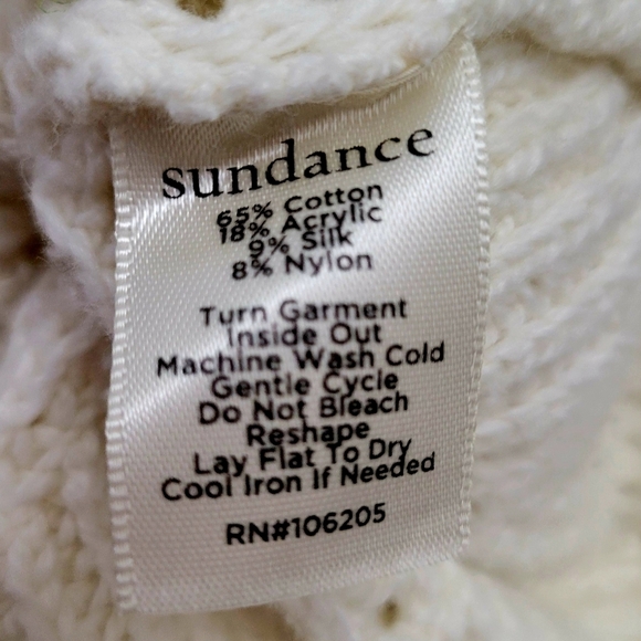Sundance Women's White Cowl Neck Textured Sweater | Size Medium - Picture 6 of 6